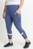 Plus Size High-waist Blue Legging